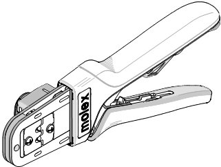 RATCHET HAND CRIMP TOOL/For use with standard 1.57mm pin and socket crimp terminals.