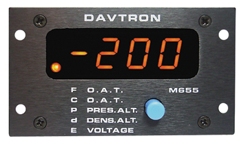 M655 5 Function Indicator Gauge | Rectangle, O.A.T. ºC/ºF, Pressure/Density Altitude, DC Voltage