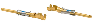 CRIMP PIN/18-16 gauge wire, Gold/Nickel finish. For use with Metrimate, grounding blocks and CPC Series 1 Connectors