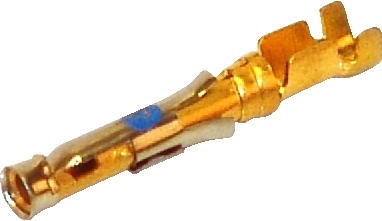 CRIMP SOCKET/Female, brass material, gold plating. MATE-N-LOK series. For use with 18-16 gauge wire.
