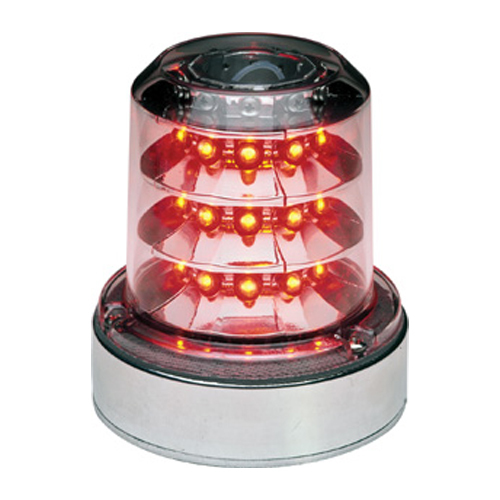 LED Flashing Anti-Collision Light Assembly | 28V, Red, 8 Hole Mount, Pre-Wired