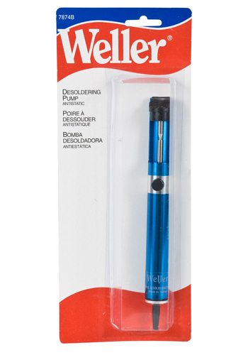 Weller Handheld Desoldering Pump | ESD Safe, Blue Anodized Aluminum