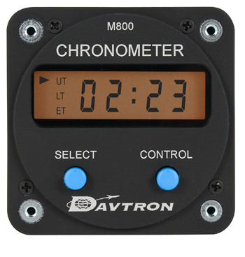 M800 Digital Clock Chronometer | 2-1/4" Mount, 14V/Battery Orange Backlighting