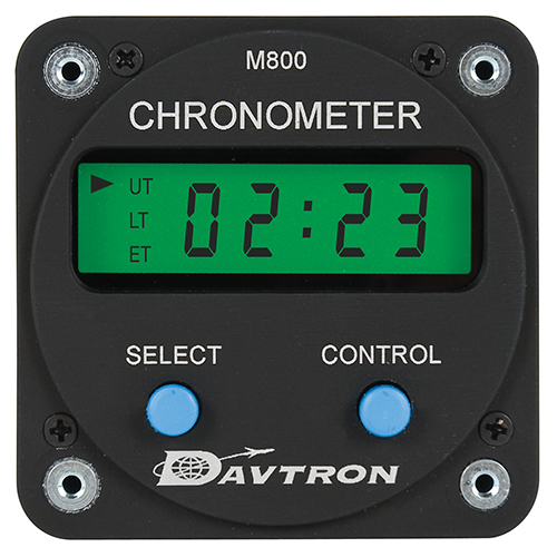 M800 Digital Clock Chronometer | 2-1/4" Mount, 28V NVIS Green A Lighting, Battery 