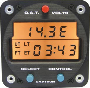 M803 Digital Clock Chronometer, O.A.T., Voltage Gauge | 28V Orange Lighting