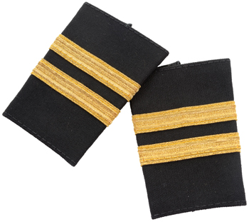 Epaulet Shoulder Boards | Black with Two Gold Stripes