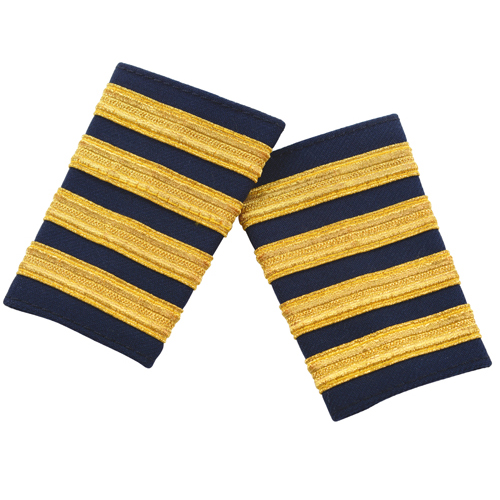 Epaulet Shoulder Boards | Blue with Four Gold Stripes
