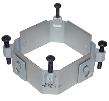 CLAMP/ARINC, square, size: 2.175 x 2.175 depth: 1, aluminum, anodized finish. Boeing certified.