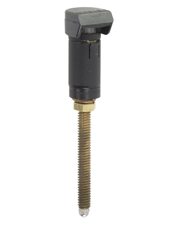 POST LIGHT ASSEMBLY/14V, clear, long, gray cap. A350CN-CL-GR-LG-14