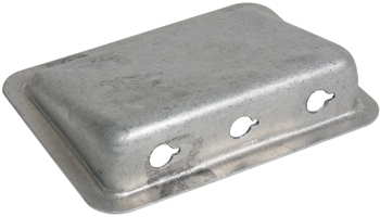 MIC and PHONE JACK HOUSING/Bare aluminum, no paint, 3 hole, 3.75 wide x 5.0 long.