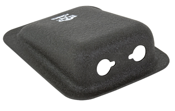 FLUSH MOUNT JACK HOUSING/Black aluminum, powder coat finish, cut-out required. Height: 1.06 Width: 2.9 Length: 3.56