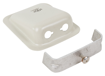 FLUSH MOUNT JACK HOUSING/Beige aluminum, powder coat finish, cut-out required. Height: 1.06 Width: 2.9 Length: 3.56