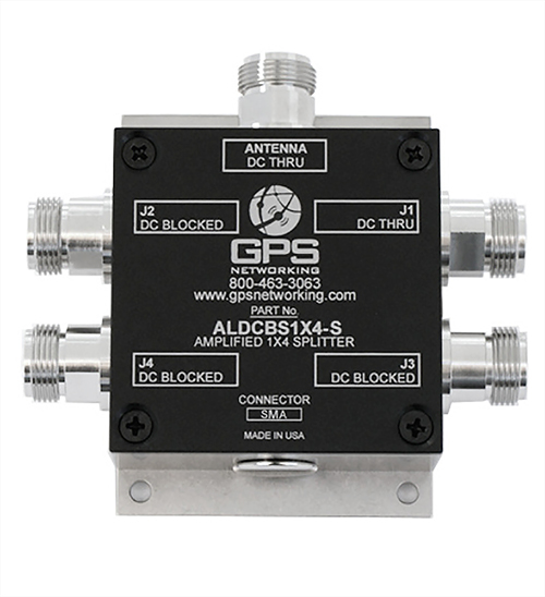Amplified GPS Antenna Splitter | 4 outputs, 1 input, SMA connectors