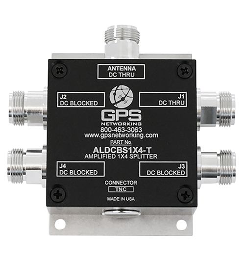 Amplified GPS Antenna Splitter | 4 outputs, 1 input, TNC connects