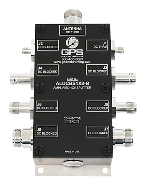 Amplified GPS Antenna Spltter | 8 outputs, 1 input, BNC connectors