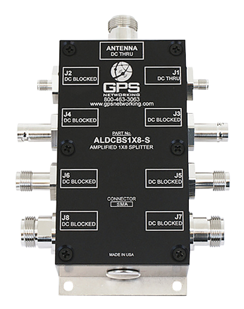 Amplified GPS Antenna Splitter | 8 outputs, 1 input, SMA connect