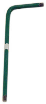 BRISTOL HEX WRENCH/Silver band, short L-key, color coded #5 green, 5/67 flats, length: 39/64 x 1 7/8, #8 set screws.