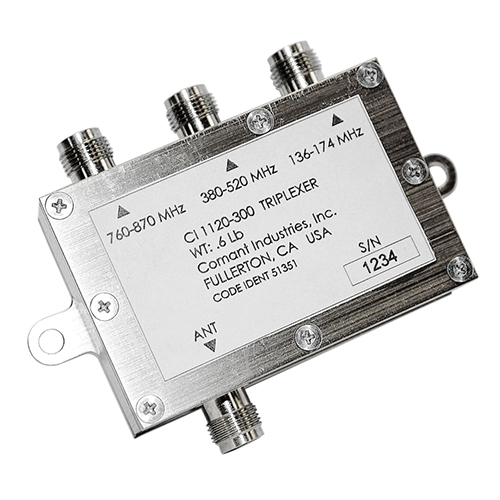 CI 1120-300 SAR Triplexer / 136 - 174 MHz / 380 - 520 MHz / 764 - 870 MHz