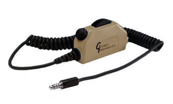 SWITCH and CABLE ASSEMBLY/Black case with large clothing clip, momentary lock ICS key switch, PTT (push-to-talk) transmit key, 3' coil cable with MS3476W12-10P type plug and wiring option 13. 