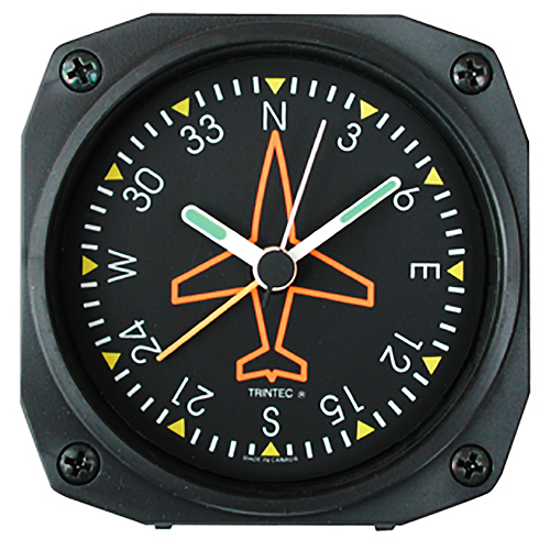 Desk Alarm Clock | Classic Directional Gyro Style, 3.5 Inch 