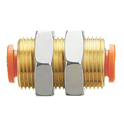 KQ2 One-Touch Bulkhead Union Connector Fitting | 1/4in, 1/4in NPT Connection Thread