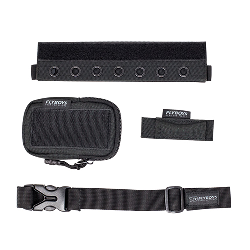 REVERSIBLE KNEEBOARD KIT/Includes 1 ea: reversible kneeboard (FB3316 BLK), leg strap (FB3316-LEG), pen holder (FB3316-PEN), zipper pouch (FB3316-P), eyelit strip (FB3316-S).