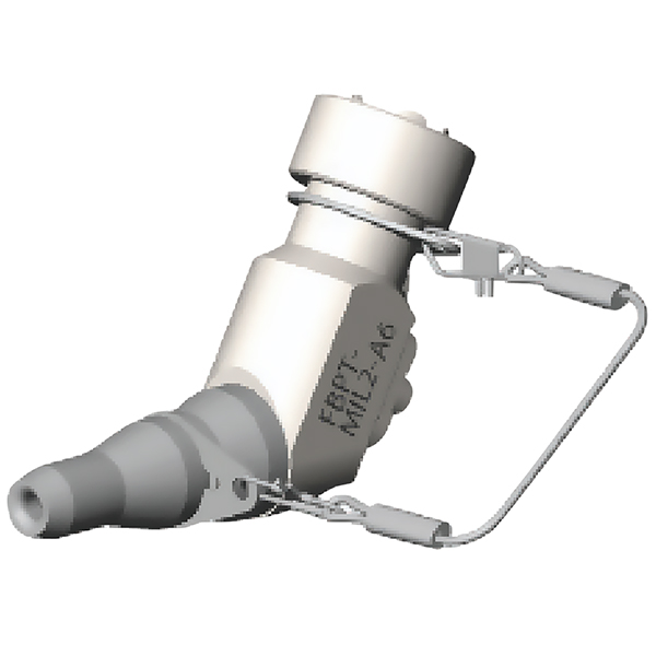 MIL-T-29504/4/5 Fiber Inspection Tip | 1.58mm Pins and Sockets, Angled 60 Degrees, For FiberChek and FBP-P5000i Probes