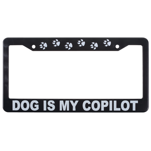 LICENSE PLATE FRAME/DOG IS MY COPILOT