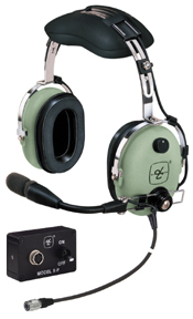 DAVID CLARK HEADSET/M-7A AMPLIFIED ELECTRET MIC/ENC/COIL CORD/DUAL PLUGS/PANEL POWER MODULE