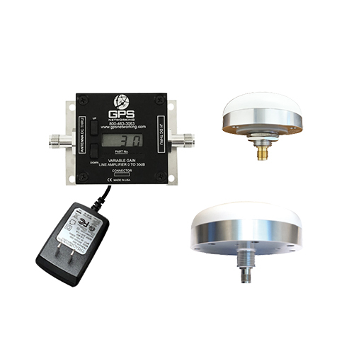 GPS L1/L2 GNSS Hangar Network Re-Radiating Kit | 110V, Variable Gain LCD, N Connector