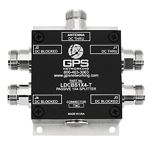 Passive GPS Antenna Splitter | 4 outputs, 1 input, TNC connector