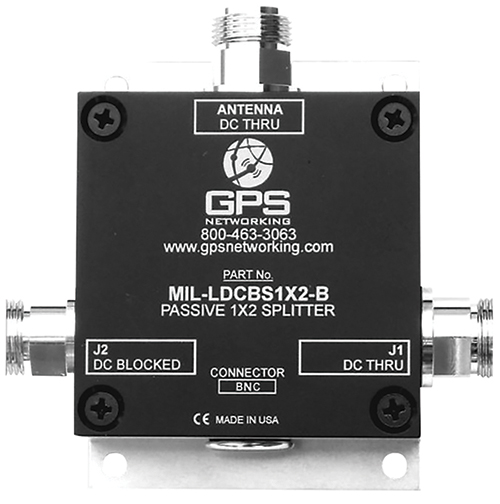 GPS SPLITTER/With BNC connector. Passive, one input two output. Mil Spec.