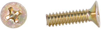 PHILLIPS FLAT HEAD SCREW/Carbon steel, Cadmium plated, 6-32, 1/2