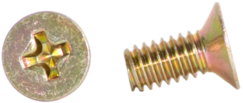PHILLIPS FLAT HEAD SCREW/Carbon steel, Cadmium plated, 8-32, 3/8