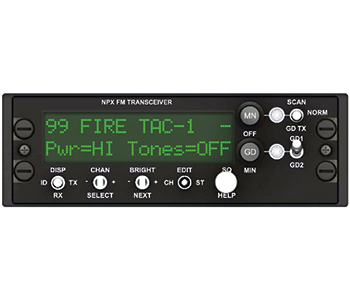 VHF FM PANEL MOUNT RADIO/NVIS A, narrow band, 5Vdc, 138-174 MHz.