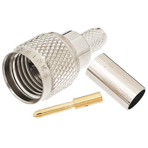 PE4521 Mini UHF Male Connector | 50Ω, Crimp/Solder, Straight