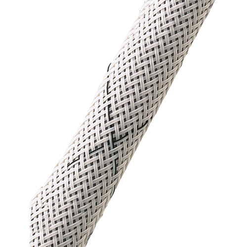 PFA Protect-Fast Braided Sleeving | 1/4 in Diameter, 200 ft Roll, White with Black Tracer