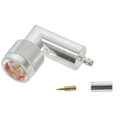 N CONNECTOR/Male, right angle, RG142