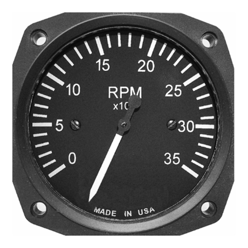 UMA TSO Tachometer | 3-1/8 in, 0–3500 RPM, 2 pulse/rev, Black & White Dial