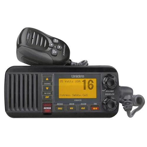 UM435 Fixed Mount VHF Marine Radio | 25 watt, Black