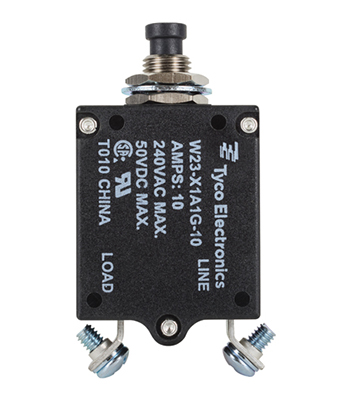 W23 Series Thermal Circuit Breaker | 10 Amp Rating, Push/Pull Actuator