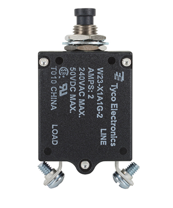 W23 Series Thermal Circuit Breaker | 2 Amp Rating, Push/Pull Actuator