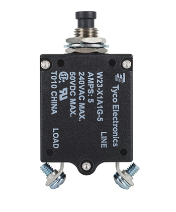 W23 Series Thermal Circuit Breaker | 5 Amp Rating, Push/Pull Actuator