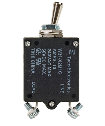 W31 Series Circuit Breaker | 10 Amp Rating, Toggle Actuator