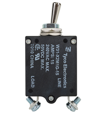 W31 Series Circuit Breaker | 15 Amp Rating, Toggle Actuator