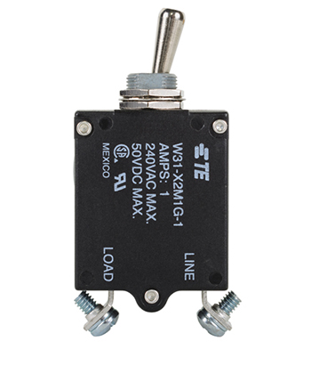 W31 Series Circuit Breaker | 1 Amp Rating, Toggle Actuator