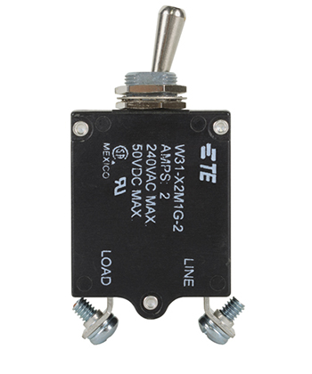 W31 Series Circuit Breaker | 2 Amp Rating, Toggle Actuator