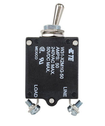 W31 Series Circuit Breaker | 50 Amp Rating, Toggle Actuator