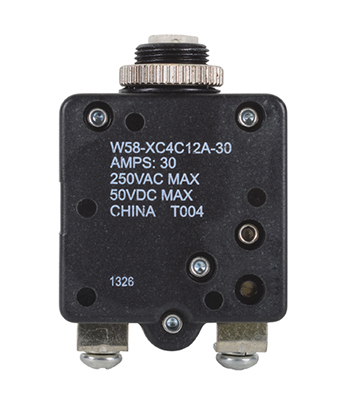 W58 Series Circuit Breaker | 30 Amp Rating, Push Actuator