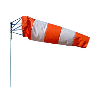 WINDSOCK ONLY/18 X 96, orange and white stripes, brass eyelets, canvas. 
